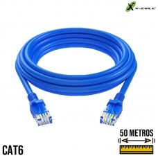 Cabo de Rede 50m Cat6 XC-CAT6-50 X-Cell - Azul